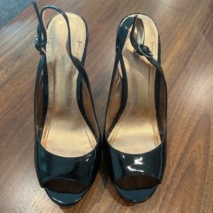 BCBG Patent Strappy Heels